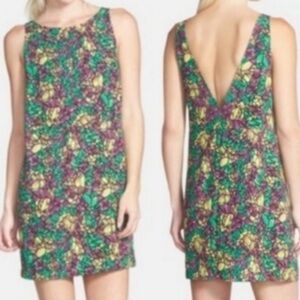 EUC Tildon scoop neck dress | mosaic-style pattern | green & purple | size large
